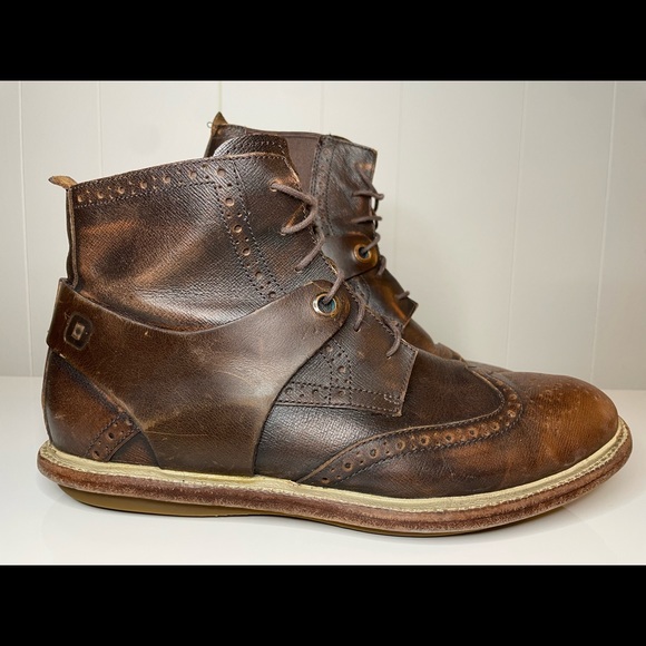Tsubo Mens Brown Leather Boots Size 10 - Picture 1 of 12